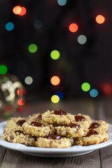 cookies with jam on a plate