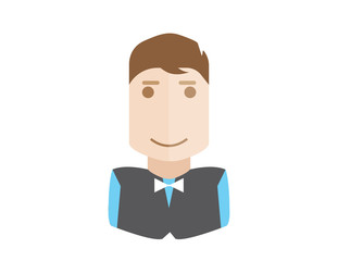 waiter avatar flat design icon. template elements for web and mobile applications