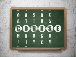 Obraz premium Education concept: word Course in solving Crossword Puzzle