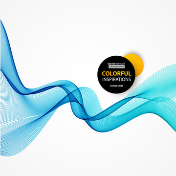 Smooth wave stream line abstract header layout. Vector