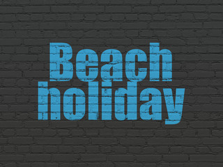 Fototapeta na wymiar Tourism concept: Beach Holiday on wall background