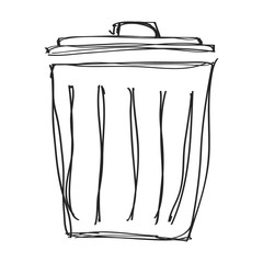 Simple doodle of a rubbish bin