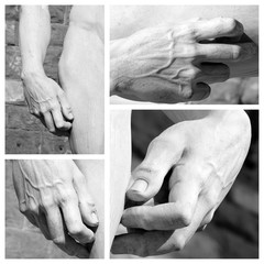 hand and hip - details of Michelangelo David , Firenze