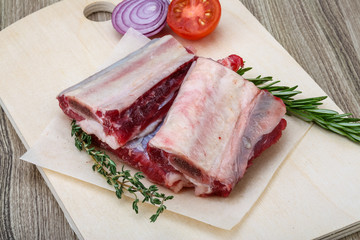 Raw beef ribs