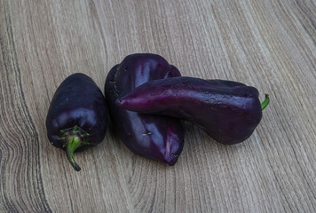Violet bell peppers