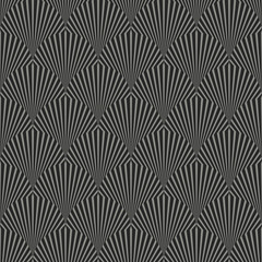 Seamless abstract fan shape striped vector background.