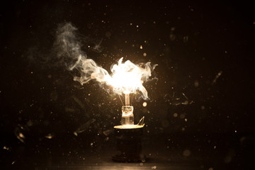 Powerful bulb explosion