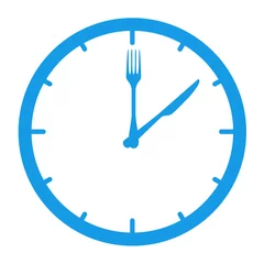Rolgordijnen Icono aislado hora de comer azul © teracreonte