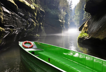 Gorges in Czech Switzerland on the Kamenice River, district Decin, Czech Republic