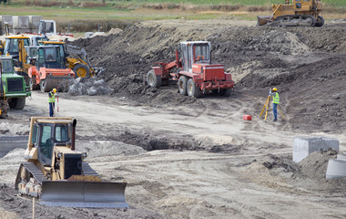 Road construction site