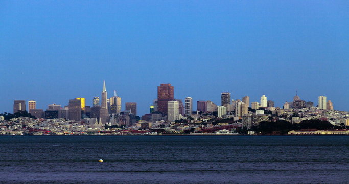 Time Lapse San Francisco Sun Set Into Night From Sausalito 4K