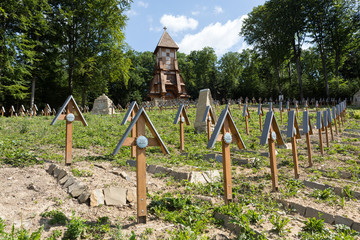 The old military cemetery form first world war in  Luzna Pustki- battle of Gorlice - Poland - obrazy, fototapety, plakaty