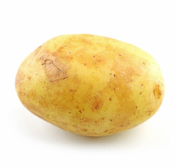 Young potato isolated on white