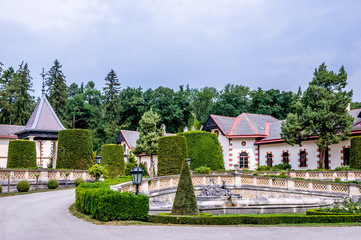 Courtyard of the Hermesvilla in Vienna, Austria. Hermesvilla is a palace in the Lainzer Tiergarten,...