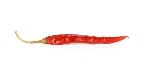 dry red chilli on white background