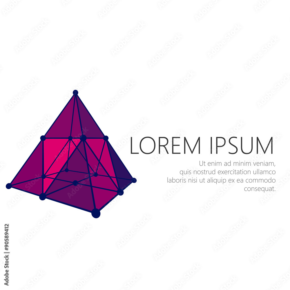 Poster mesh polygonal background. scope of lines and dots. ball of the