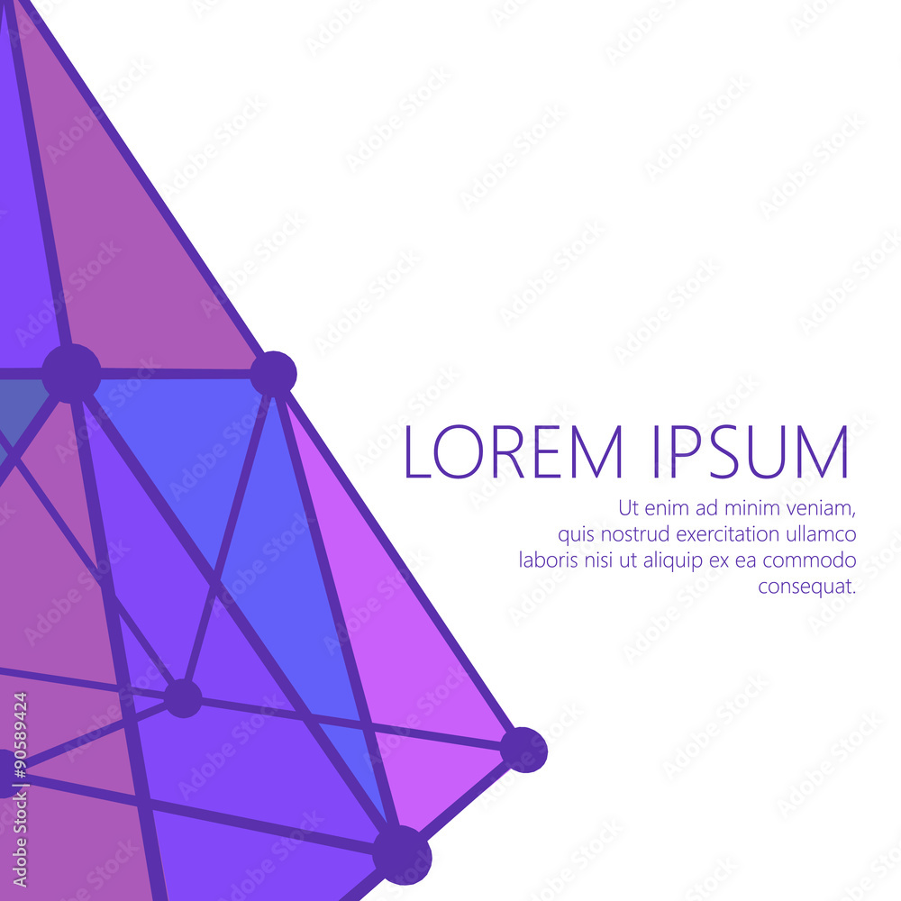 Poster mesh polygonal background. scope of lines and dots. ball of the