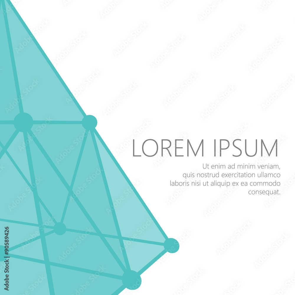 Poster mesh polygonal background. scope of lines and dots. ball of the