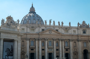 Fototapeta na wymiar Exterior of St. Peter Basilica in rome