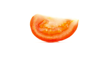 tomatoes slice closeup isolated on white background