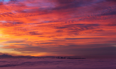 sunrise and morning glow