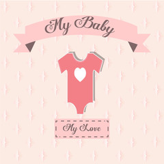 My baby illustration over color background