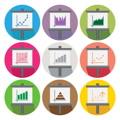 Business Infographic Colorful Charts and Diagrams circle