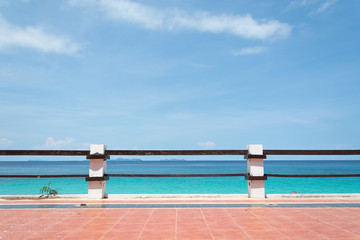 balcony with blue sky and sea