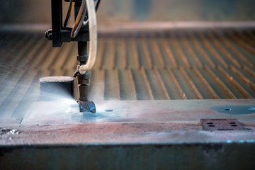 Image of effective method cutting metal - waterjet 