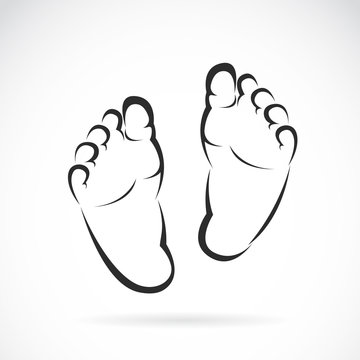 Vector of baby foot design on white background.
