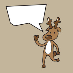 Christmas reindeer speech balloon