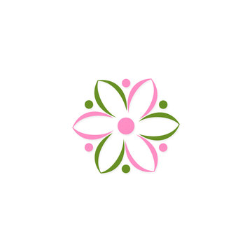 colorful flower abstract decoration logo