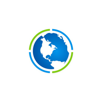 globe earth map abstract vector logo