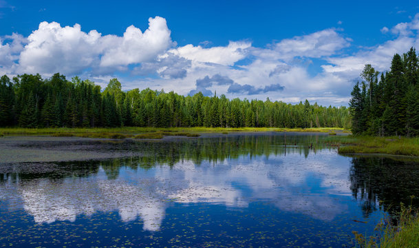 Fototapeta reflections, lake gust, minnesota