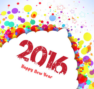 Happy new year 2016. Abstract colorful banner background