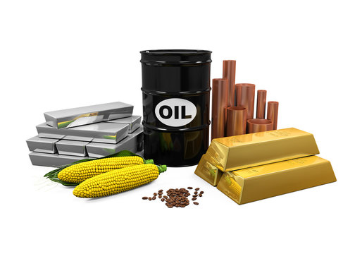 Commodities - Oil, Gold, Silver, Copper, Corn and Coffee Beans