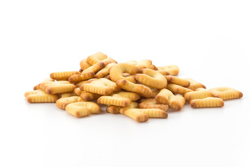 salted crackers or biscuit a b c shape