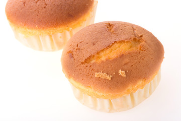 cupcake of banana dessert isolated