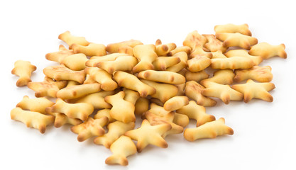 salted crackers or biscuit fish shape