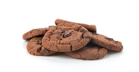 soft dark chocolate brownie cookies on white