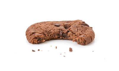 soft dark chocolate brownie cookies on white