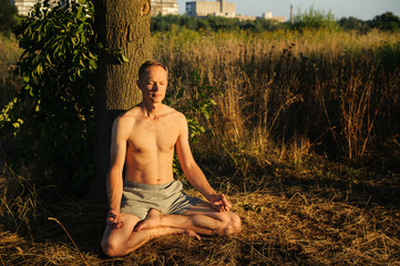 Man meditating