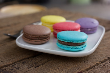 French colorful macarons.
