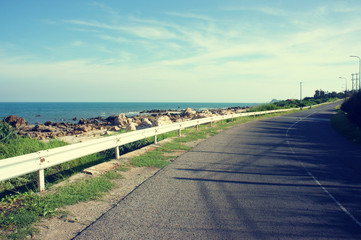 Fototapeta premium scene, Viet Nam, coastal, beach, road, Lagi