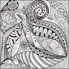 Abstract decorative floral ornamental doodles vector background