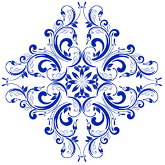 Ornamental floral element for design in vintage stile.