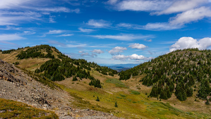 View from the top of Tod Mountain at an elevation of 2152 meters in the Shuswap Highlands of central British Columbia, Canada