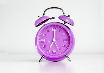 Purple analog retro twin bell alarm clock