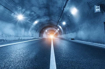 Stof per meter Tunnel Abstracte auto in het tunneltraject