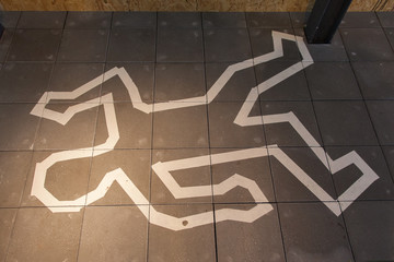 Crime scene chalk line
